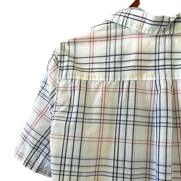 Equipment Keira Tie Front Shirt In Mint Julep Multi Plaid Size S - Picture 7 of 11